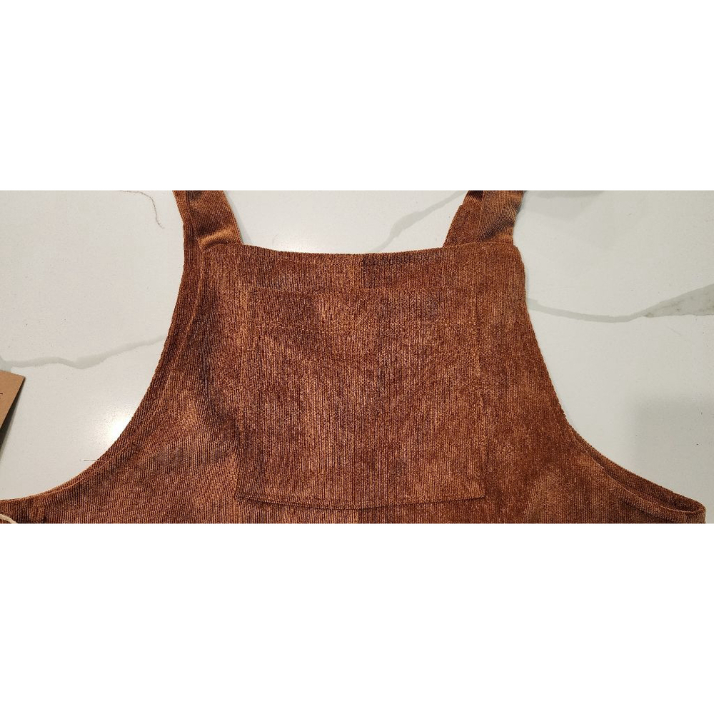 Wanderlux Brown Corduroy Overalls Women's S Adjustable Straps Bib jumpsuit NWT - Picture 4 of 12